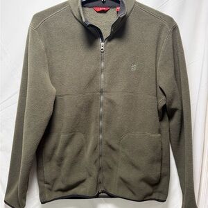 Izod Men's Olive Green Zip-Up Sweater